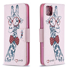 Custodia Portafoglio In Pelle Fantasia Modello Cover con Supporto B01F per Realme C20 Rosa