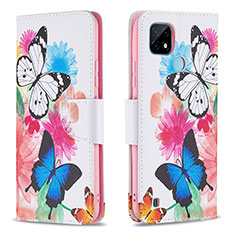 Custodia Portafoglio In Pelle Fantasia Modello Cover con Supporto B01F per Realme C21 Colorato