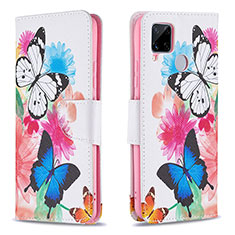 Custodia Portafoglio In Pelle Fantasia Modello Cover con Supporto B01F per Realme C25 Colorato