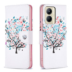 Custodia Portafoglio In Pelle Fantasia Modello Cover con Supporto B01F per Realme C33 (2023) Bianco