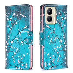 Custodia Portafoglio In Pelle Fantasia Modello Cover con Supporto B01F per Realme C33 (2023) Ciano