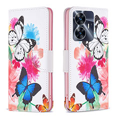 Custodia Portafoglio In Pelle Fantasia Modello Cover con Supporto B01F per Realme C55 Colorato