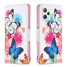 Custodia Portafoglio In Pelle Fantasia Modello Cover con Supporto B01F per Realme Narzo 50A Prime Colorato