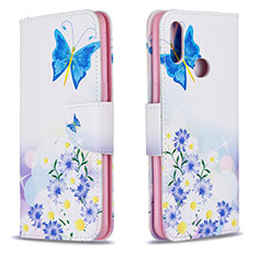 Custodia Portafoglio In Pelle Fantasia Modello Cover con Supporto B01F per Samsung Galaxy A10s Blu