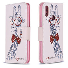 Custodia Portafoglio In Pelle Fantasia Modello Cover con Supporto B01F per Samsung Galaxy A10s Rosa