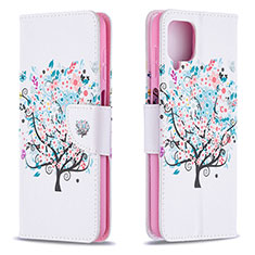 Custodia Portafoglio In Pelle Fantasia Modello Cover con Supporto B01F per Samsung Galaxy A12 5G Bianco