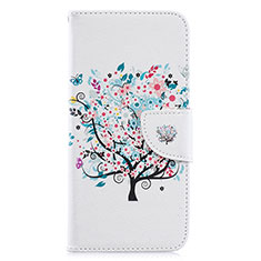 Custodia Portafoglio In Pelle Fantasia Modello Cover con Supporto B01F per Samsung Galaxy A20 Bianco