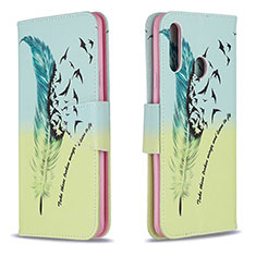 Custodia Portafoglio In Pelle Fantasia Modello Cover con Supporto B01F per Samsung Galaxy A20s Verde Pastello