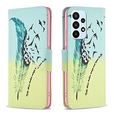 Custodia Portafoglio In Pelle Fantasia Modello Cover con Supporto B01F per Samsung Galaxy A23 5G Verde Pastello