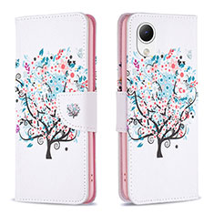 Custodia Portafoglio In Pelle Fantasia Modello Cover con Supporto B01F per Samsung Galaxy A23s Bianco