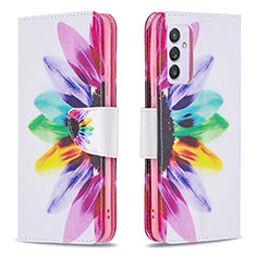 Custodia Portafoglio In Pelle Fantasia Modello Cover con Supporto B01F per Samsung Galaxy A24 4G Multicolore