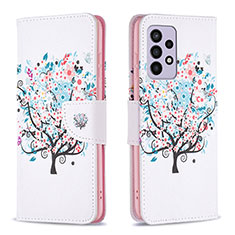 Custodia Portafoglio In Pelle Fantasia Modello Cover con Supporto B01F per Samsung Galaxy A33 5G Bianco