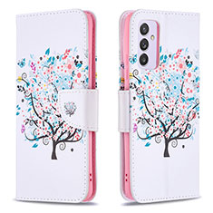 Custodia Portafoglio In Pelle Fantasia Modello Cover con Supporto B01F per Samsung Galaxy A34 5G Bianco