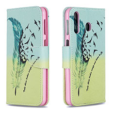Custodia Portafoglio In Pelle Fantasia Modello Cover con Supporto B01F per Samsung Galaxy A40s Verde Pastello