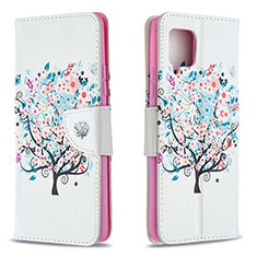 Custodia Portafoglio In Pelle Fantasia Modello Cover con Supporto B01F per Samsung Galaxy A42 5G Bianco