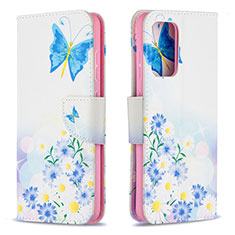 Custodia Portafoglio In Pelle Fantasia Modello Cover con Supporto B01F per Samsung Galaxy A52 5G Blu