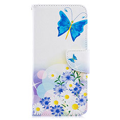 Custodia Portafoglio In Pelle Fantasia Modello Cover con Supporto B01F per Samsung Galaxy A70S Blu