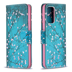 Custodia Portafoglio In Pelle Fantasia Modello Cover con Supporto B01F per Samsung Galaxy A72 4G Ciano