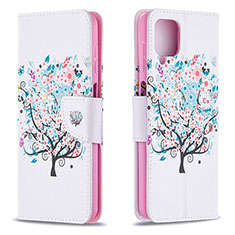 Custodia Portafoglio In Pelle Fantasia Modello Cover con Supporto B01F per Samsung Galaxy F12 Bianco