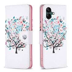 Custodia Portafoglio In Pelle Fantasia Modello Cover con Supporto B01F per Samsung Galaxy F14 5G Bianco