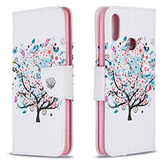 Custodia Portafoglio In Pelle Fantasia Modello Cover con Supporto B01F per Samsung Galaxy M01s Bianco