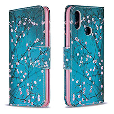 Custodia Portafoglio In Pelle Fantasia Modello Cover con Supporto B01F per Samsung Galaxy M01s Ciano