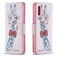 Custodia Portafoglio In Pelle Fantasia Modello Cover con Supporto B01F per Samsung Galaxy M02 Rosa