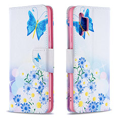 Custodia Portafoglio In Pelle Fantasia Modello Cover con Supporto B01F per Samsung Galaxy M32 5G Blu