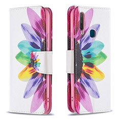 Custodia Portafoglio In Pelle Fantasia Modello Cover con Supporto B01F per Vivo Y11 Multicolore