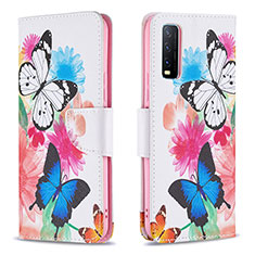 Custodia Portafoglio In Pelle Fantasia Modello Cover con Supporto B01F per Vivo Y12A Colorato