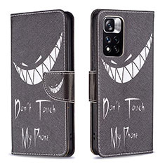 Custodia Portafoglio In Pelle Fantasia Modello Cover con Supporto B01F per Xiaomi Mi 11i 5G (2022) Nero