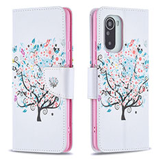 Custodia Portafoglio In Pelle Fantasia Modello Cover con Supporto B01F per Xiaomi Mi 11X 5G Bianco