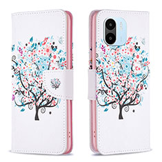 Custodia Portafoglio In Pelle Fantasia Modello Cover con Supporto B01F per Xiaomi Poco C50 Bianco