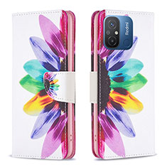 Custodia Portafoglio In Pelle Fantasia Modello Cover con Supporto B01F per Xiaomi Poco C55 Multicolore