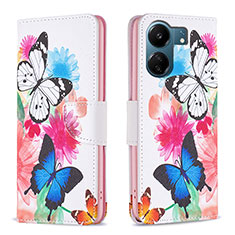 Custodia Portafoglio In Pelle Fantasia Modello Cover con Supporto B01F per Xiaomi Poco C65 Colorato