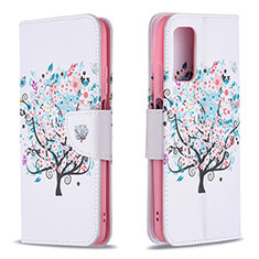 Custodia Portafoglio In Pelle Fantasia Modello Cover con Supporto B01F per Xiaomi Poco M3 Bianco