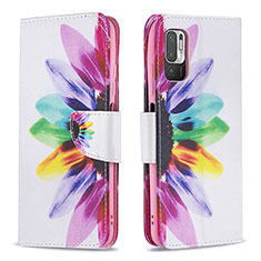 Custodia Portafoglio In Pelle Fantasia Modello Cover con Supporto B01F per Xiaomi POCO M3 Pro 5G Multicolore