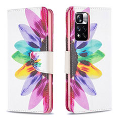 Custodia Portafoglio In Pelle Fantasia Modello Cover con Supporto B01F per Xiaomi Poco X4 NFC Multicolore