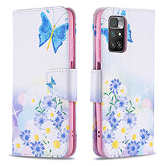 Custodia Portafoglio In Pelle Fantasia Modello Cover con Supporto B01F per Xiaomi Redmi 10 (2022) Blu