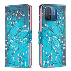 Custodia Portafoglio In Pelle Fantasia Modello Cover con Supporto B01F per Xiaomi Redmi 11A 4G Ciano