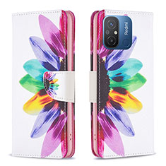 Custodia Portafoglio In Pelle Fantasia Modello Cover con Supporto B01F per Xiaomi Redmi 11A 4G Multicolore
