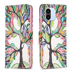 Custodia Portafoglio In Pelle Fantasia Modello Cover con Supporto B01F per Xiaomi Redmi A1 Verde