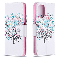 Custodia Portafoglio In Pelle Fantasia Modello Cover con Supporto B01F per Xiaomi Redmi Note 10 4G Bianco