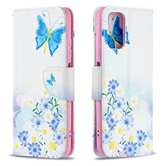 Custodia Portafoglio In Pelle Fantasia Modello Cover con Supporto B01F per Xiaomi Redmi Note 10 4G Blu