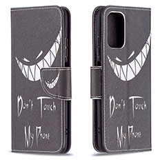 Custodia Portafoglio In Pelle Fantasia Modello Cover con Supporto B01F per Xiaomi Redmi Note 10 4G Nero