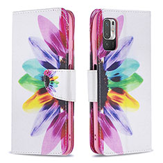 Custodia Portafoglio In Pelle Fantasia Modello Cover con Supporto B01F per Xiaomi Redmi Note 10 5G Multicolore