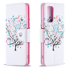 Custodia Portafoglio In Pelle Fantasia Modello Cover con Supporto B01F per Xiaomi Redmi Note 10 Pro 4G Bianco