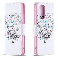 Custodia Portafoglio In Pelle Fantasia Modello Cover con Supporto B01F per Xiaomi Redmi Note 10 Pro Max Bianco