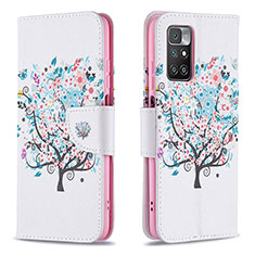 Custodia Portafoglio In Pelle Fantasia Modello Cover con Supporto B01F per Xiaomi Redmi Note 11 4G (2021) Bianco