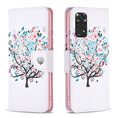 Custodia Portafoglio In Pelle Fantasia Modello Cover con Supporto B01F per Xiaomi Redmi Note 11 4G (2022) Bianco